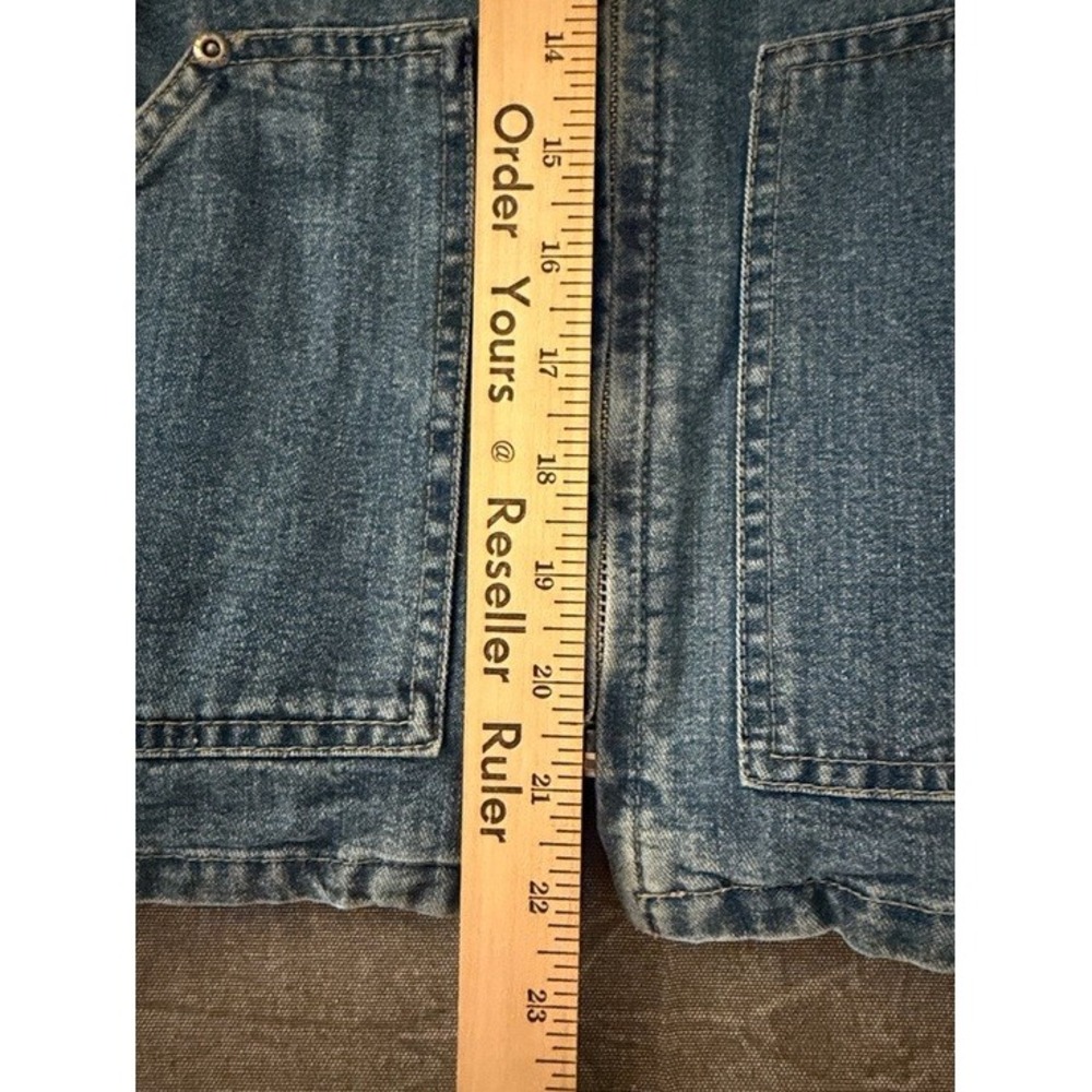 Liz Claiborne Jeans Lizwear Denim Vest Medium Wash Zip Up Blue Womens Size M - Picture 7 of 8